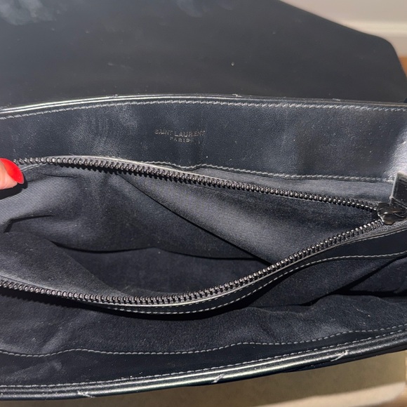 Yves Saint Laurent Black Chevron Shoulder Bag - Picture 11 of 15